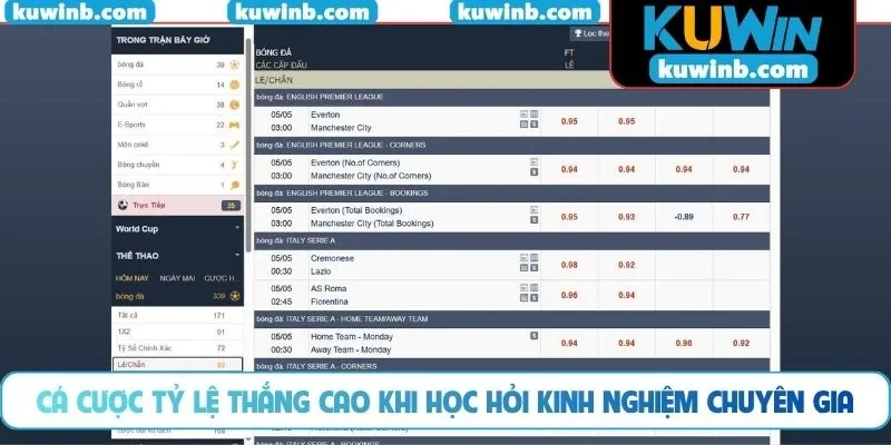 Cá cược tỷ lệ thắng cao khi học hỏi kinh nghiệm chuyên gia