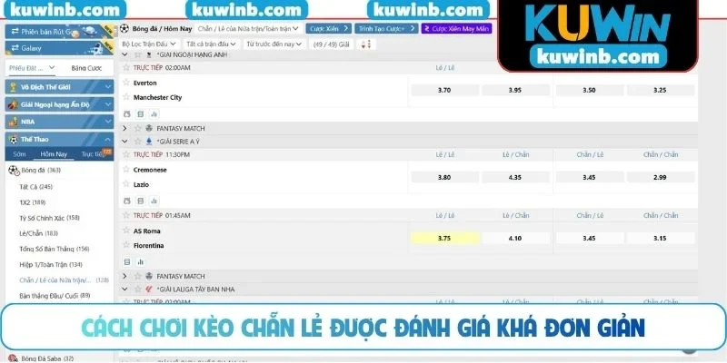 Cách chơi kèo chẵn lẻ được đánh giá khá đơn giản