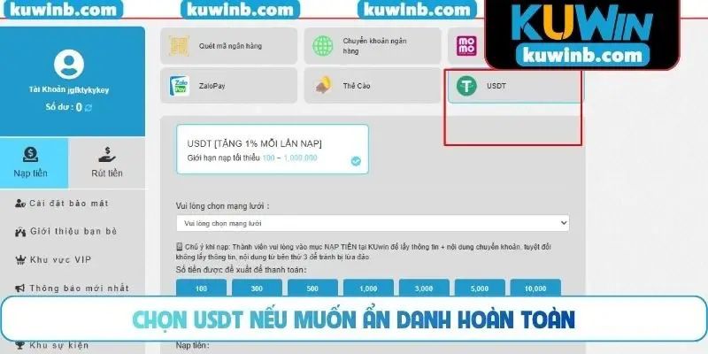 Chọn USDT nếu muốn ẩn danh hoàn toàn