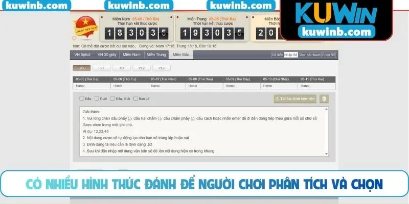 Có nhiều hình thức đánh để người chơi phân tích và chọn