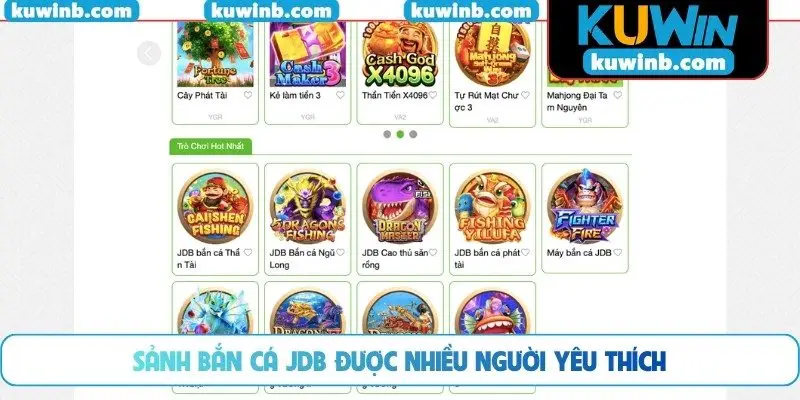 Sảnh bắn cá JDB được nhiều người yêu thích