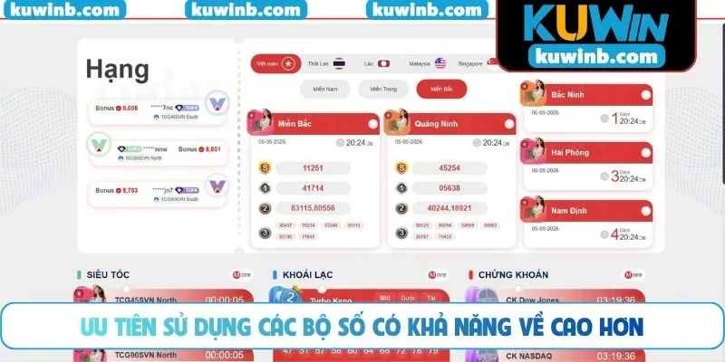 Ưu tiên sử dụng các bộ số có khả năng về cao hơn